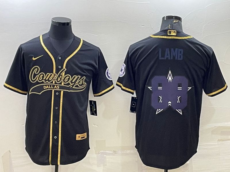 Men Dallas Cowboys #88 Lamb Black Gold 2022 Nike Co branded NFL Jersey